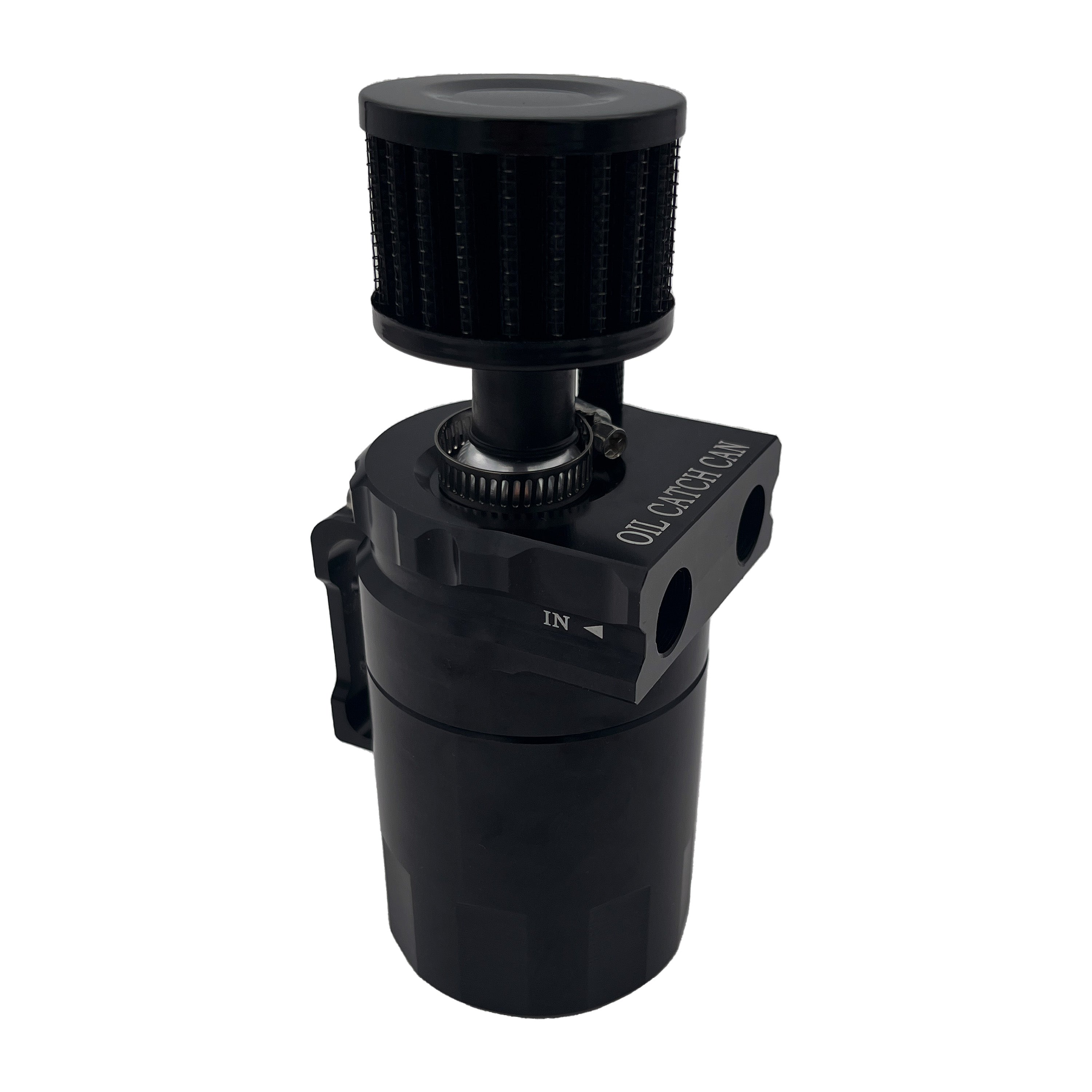 Oil Catch Reservoir Breather Can Tank with Filter Cylinder Aluminum Universal