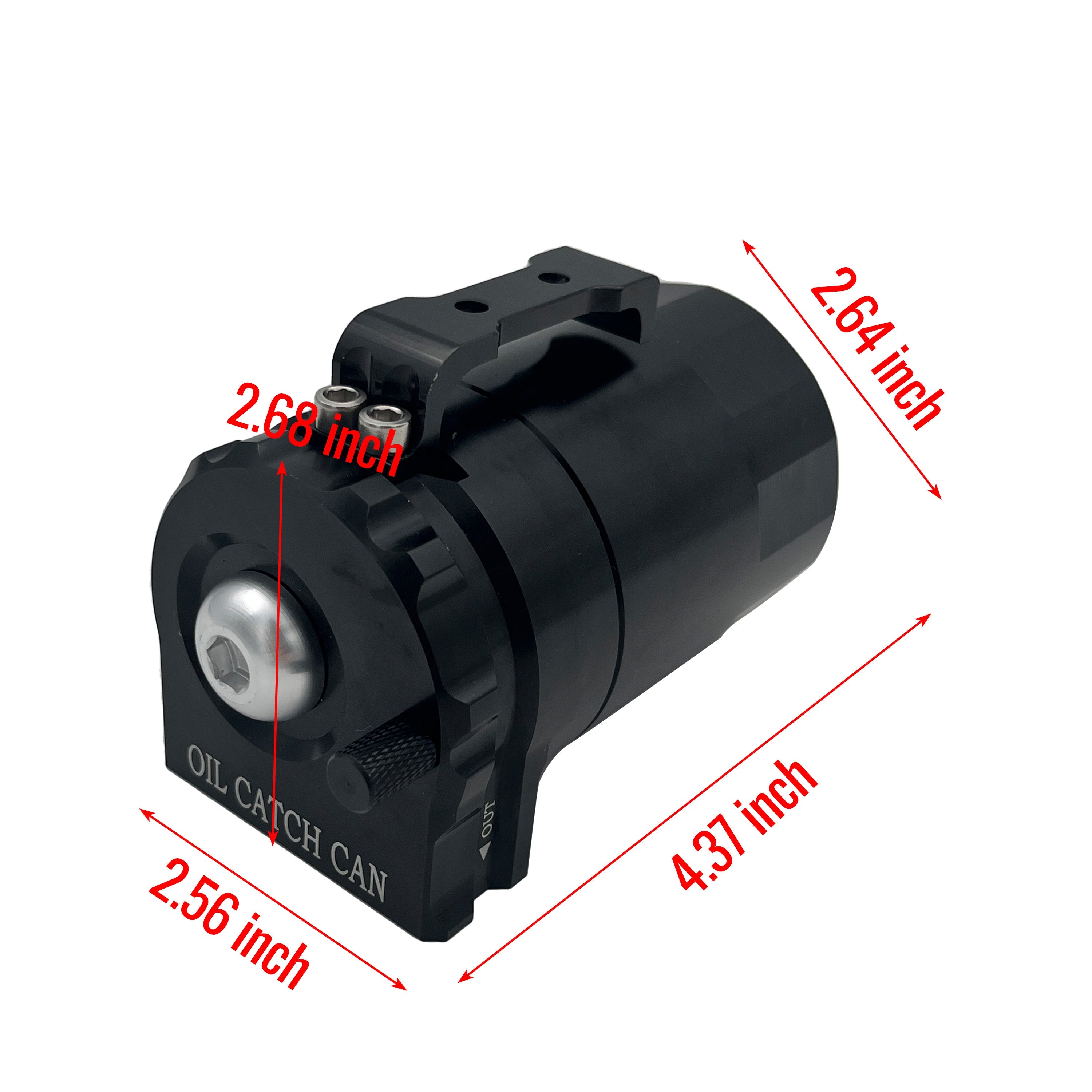 Oil Catch Reservoir Breather Can Tank with Filter Cylinder Aluminum Universal