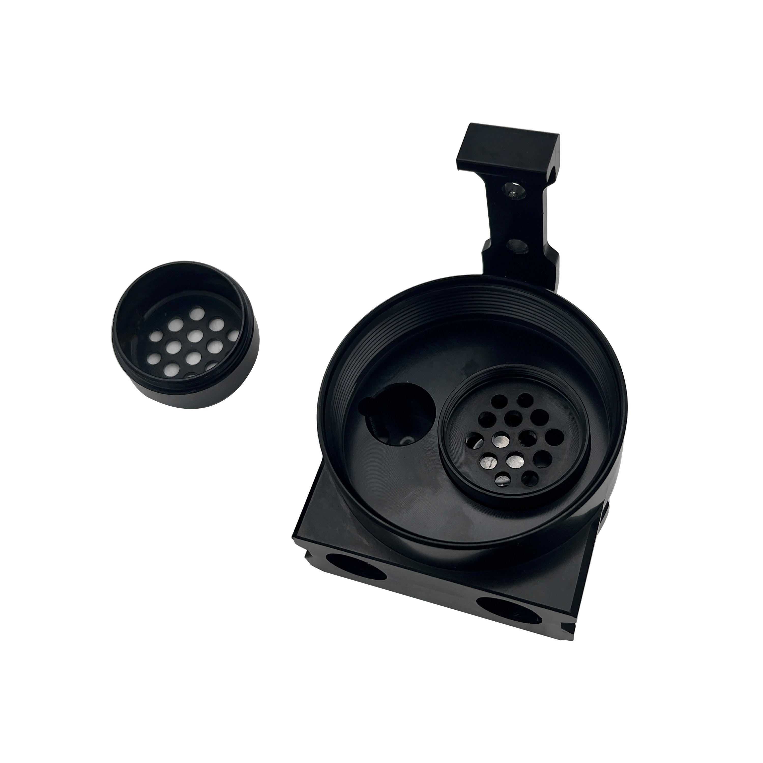 Oil Catch Reservoir Breather Can Tank with Filter Cylinder Aluminum Universal