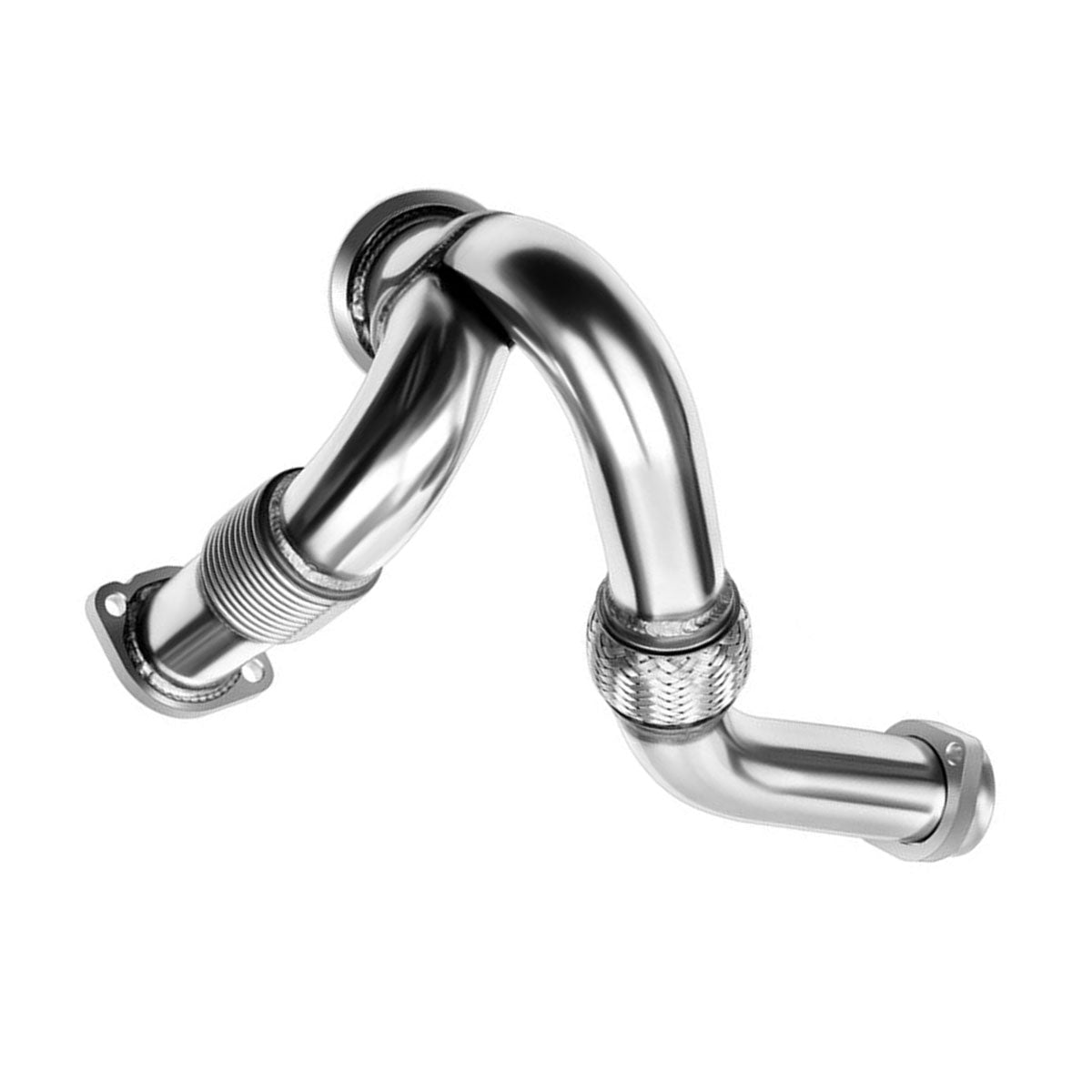 2003-2007 6.0L Ford Powerstroke Diesel Heavy Duty Polished Exhaust Up-Pipe Y-Pipe