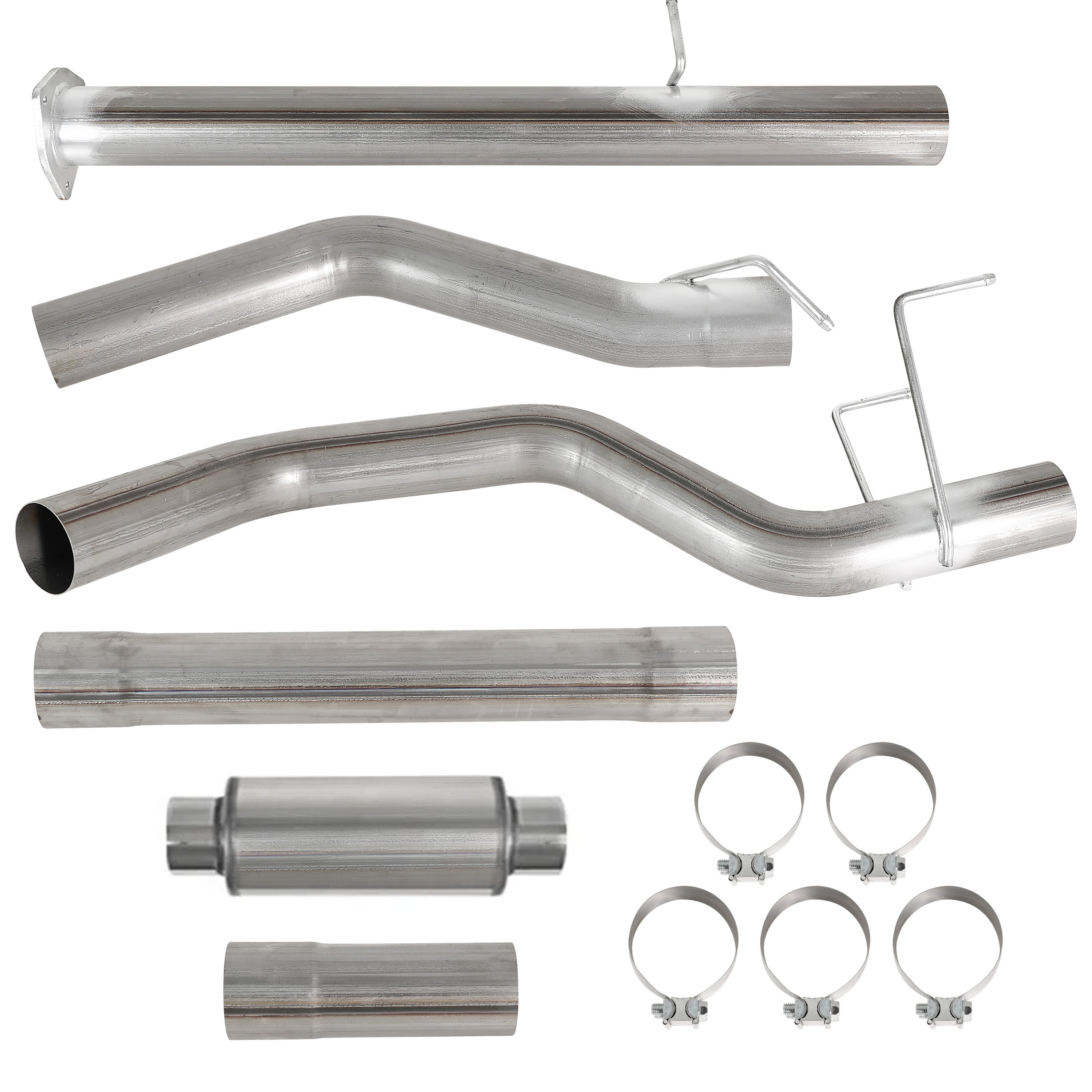 2013-2018 6.7L Ram 4" Downpipe back DPF Delete Pipe (With Muffler)