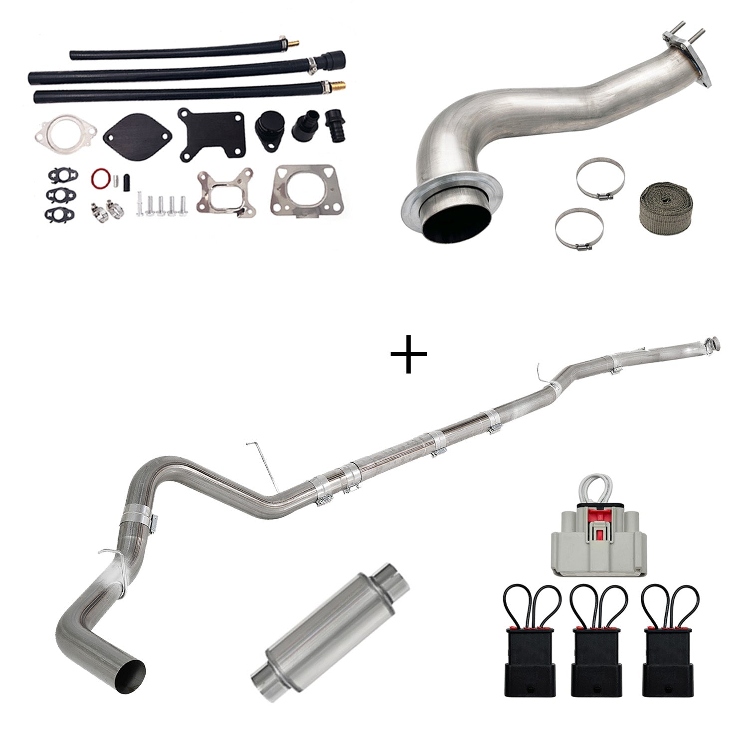 2017-2023 6.6L Duramax L5P DPF/CCV/EGR Delete & Downpipe w/Can Bus kit