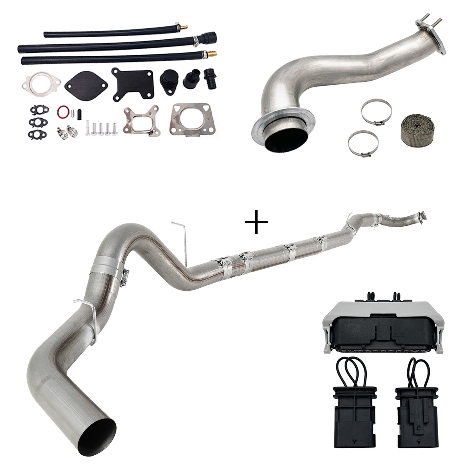 2017-2023 6.6L Duramax L5P DPF/CCV/EGR Delete & Downpipe w/Can Bus kit
