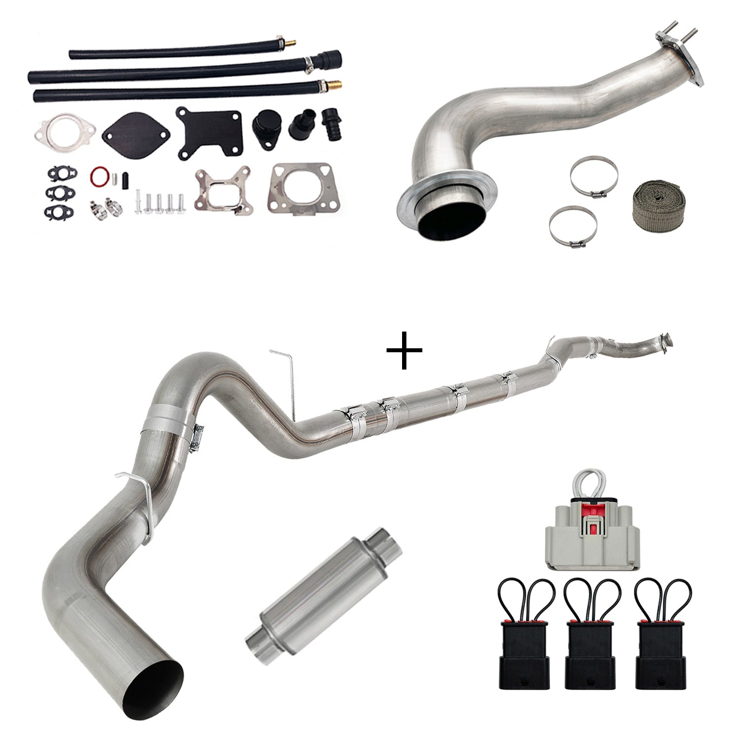 2017-2023 6.6L Duramax L5P DPF/CCV/EGR Delete & Downpipe w/Can Bus kit