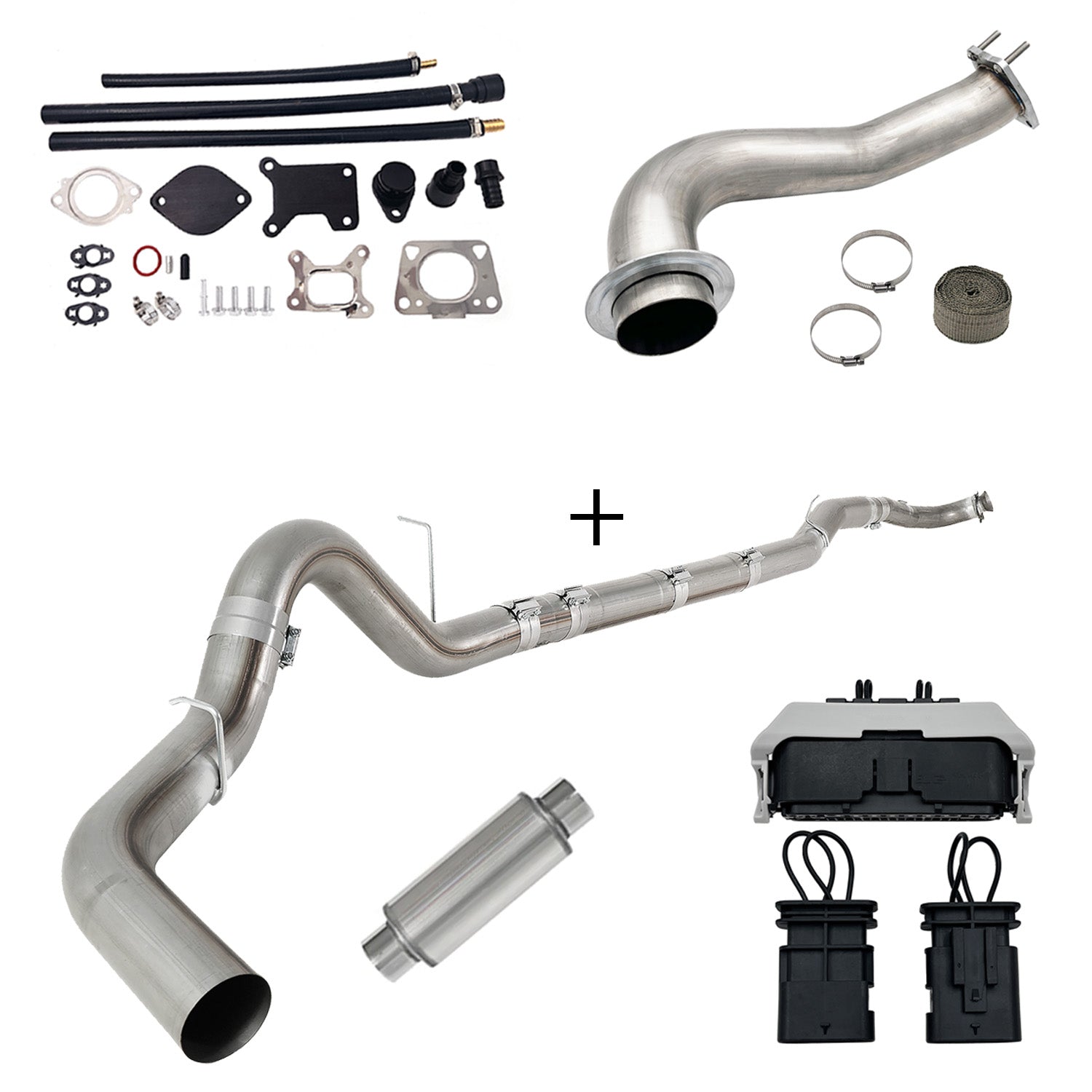 2017-2023 6.6L Duramax L5P DPF/CCV/EGR Delete & Downpipe w/Can Bus kit