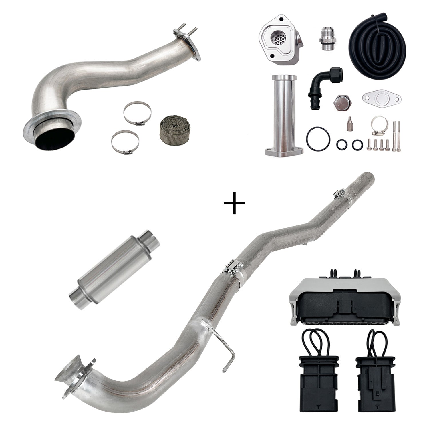2017-2023 6.6L Duramax L5P DPF/CCV/EGR Delete & Downpipe w/Can Bus kit