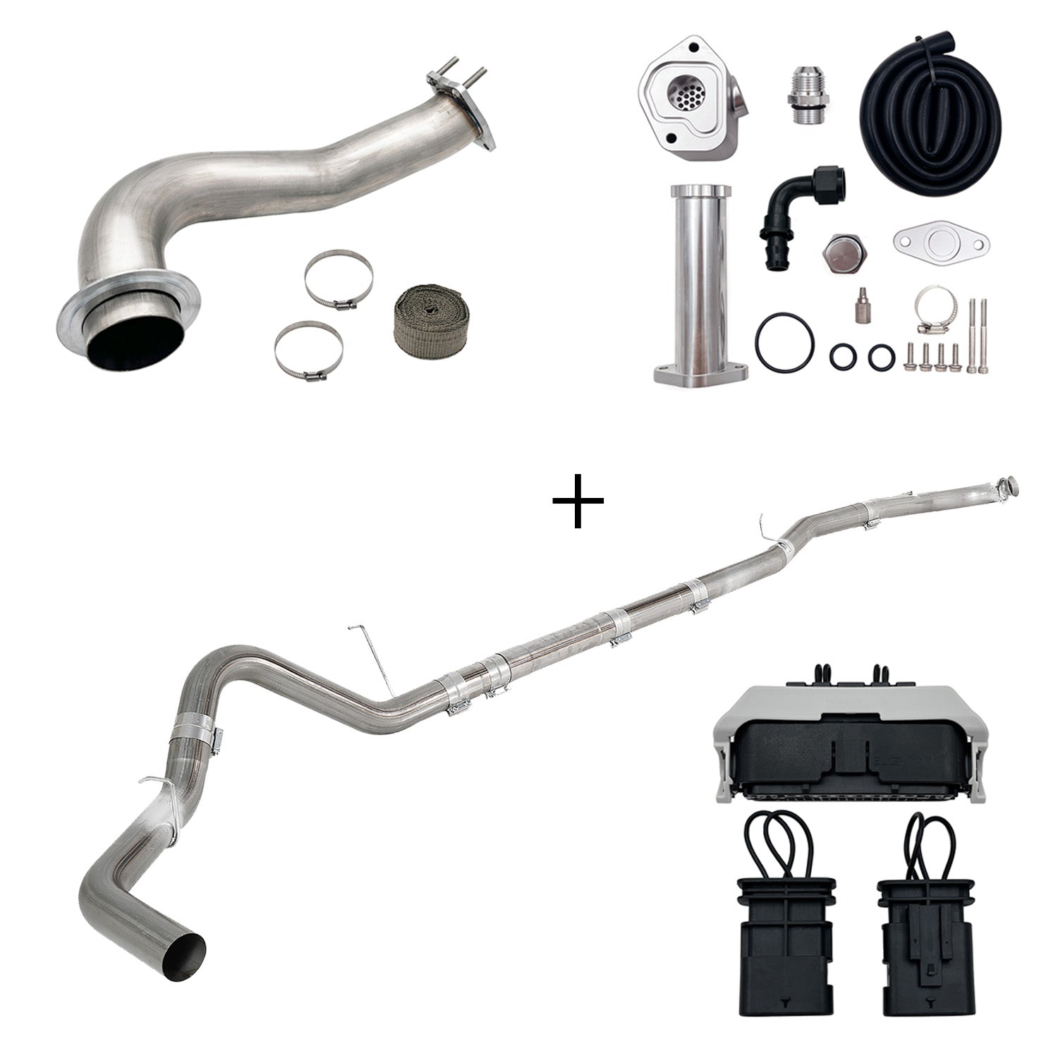 2017-2023 6.6L Duramax L5P DPF/CCV/EGR Delete & Downpipe w/Can Bus kit