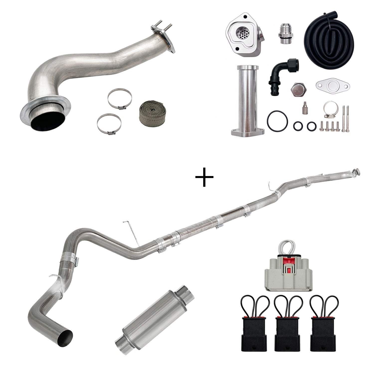 2017-2023 6.6L Duramax L5P DPF/CCV/EGR Delete & Downpipe w/Can Bus kit