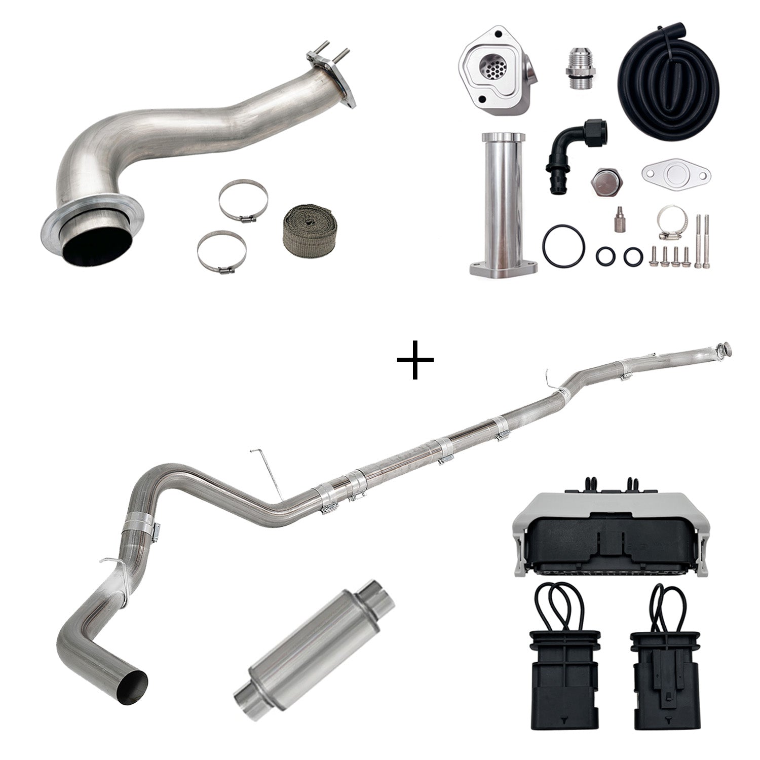 2017-2023 6.6L Duramax L5P DPF/CCV/EGR Delete & Downpipe w/Can Bus kit