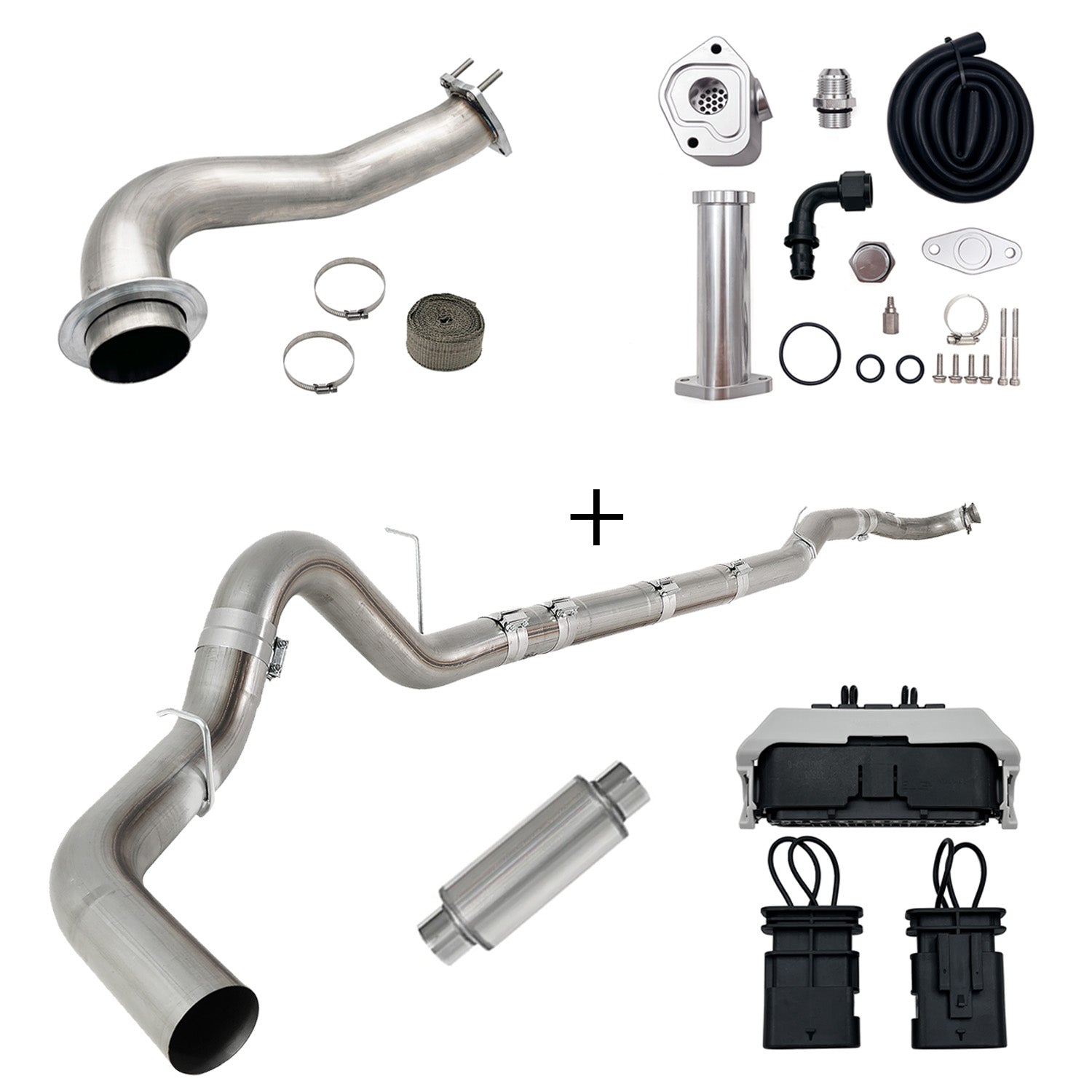 2017-2023 6.6L Duramax L5P DPF/CCV/EGR Delete & Downpipe w/Can Bus kit