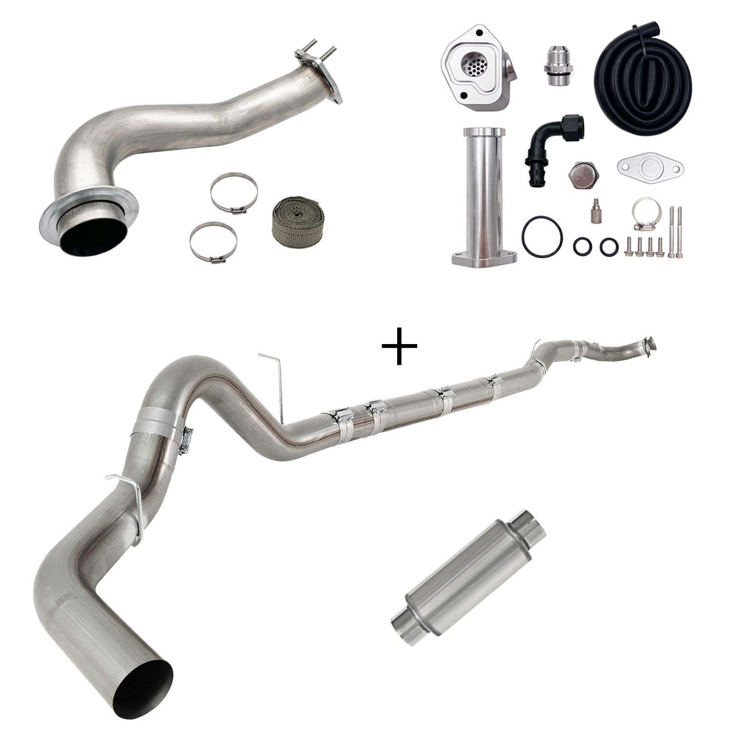 2017-2023 6.6L Duramax L5P DPF/CCV/EGR Delete & Downpipe w/Can Bus kit