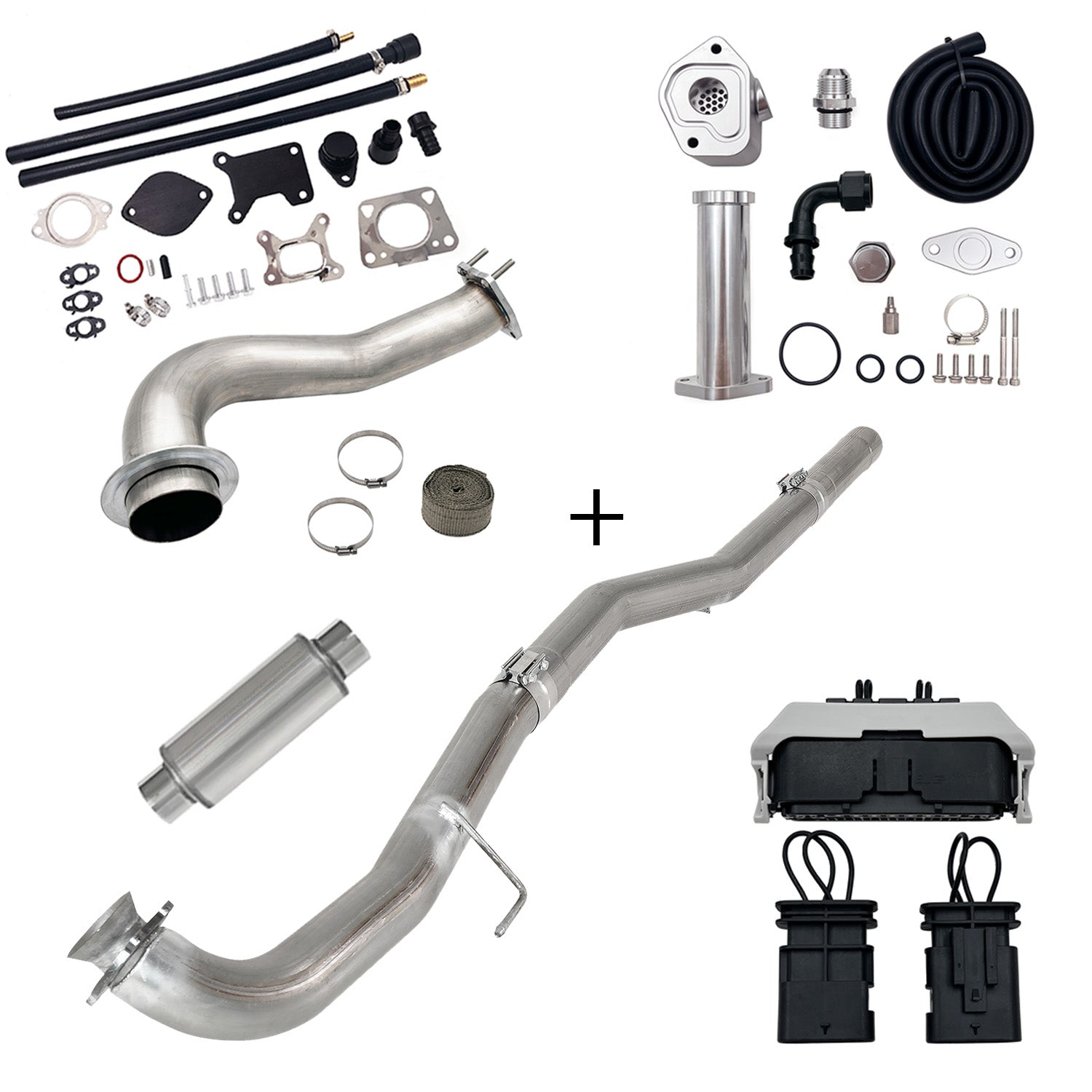 2017-2023 6.6L Duramax L5P DPF/CCV/EGR Delete & Downpipe w/Can Bus kit