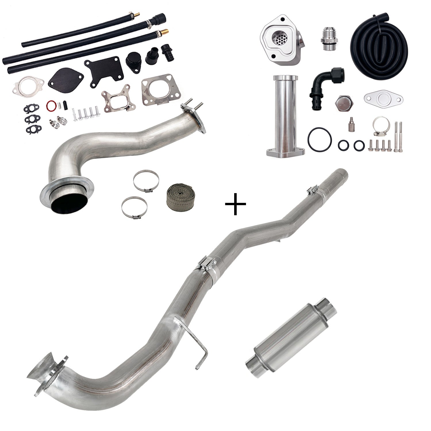 2017-2023 6.6L Duramax L5P DPF/CCV/EGR Delete & Downpipe w/Can Bus kit
