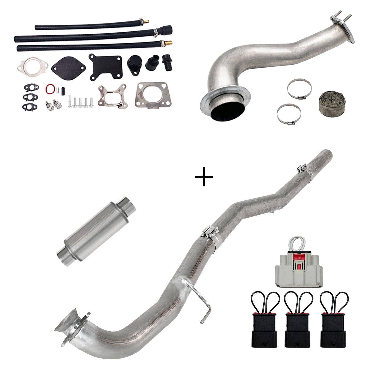 2017-2023 6.6L Duramax L5P DPF/CCV/EGR Delete & Downpipe w/Can Bus kit