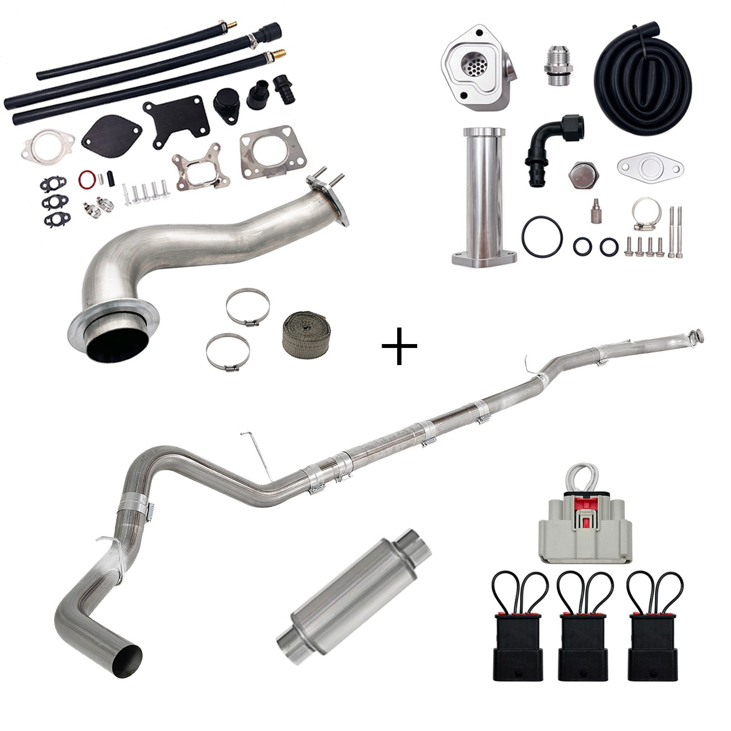 2017-2023 6.6L Duramax L5P DPF/CCV/EGR Delete & Downpipe w/Can Bus kit