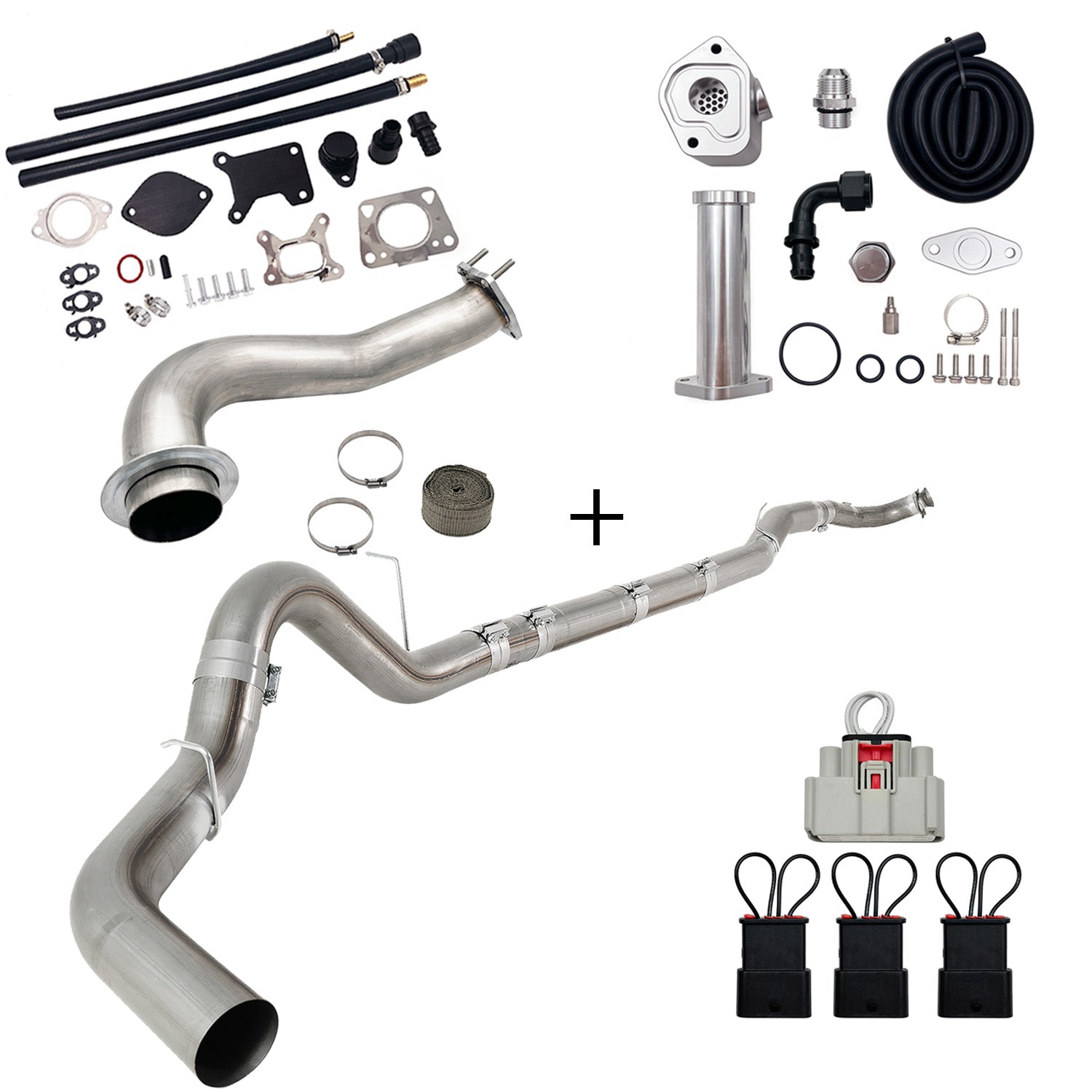 2017-2023 6.6L Duramax L5P DPF/CCV/EGR Delete & Downpipe w/Can Bus kit