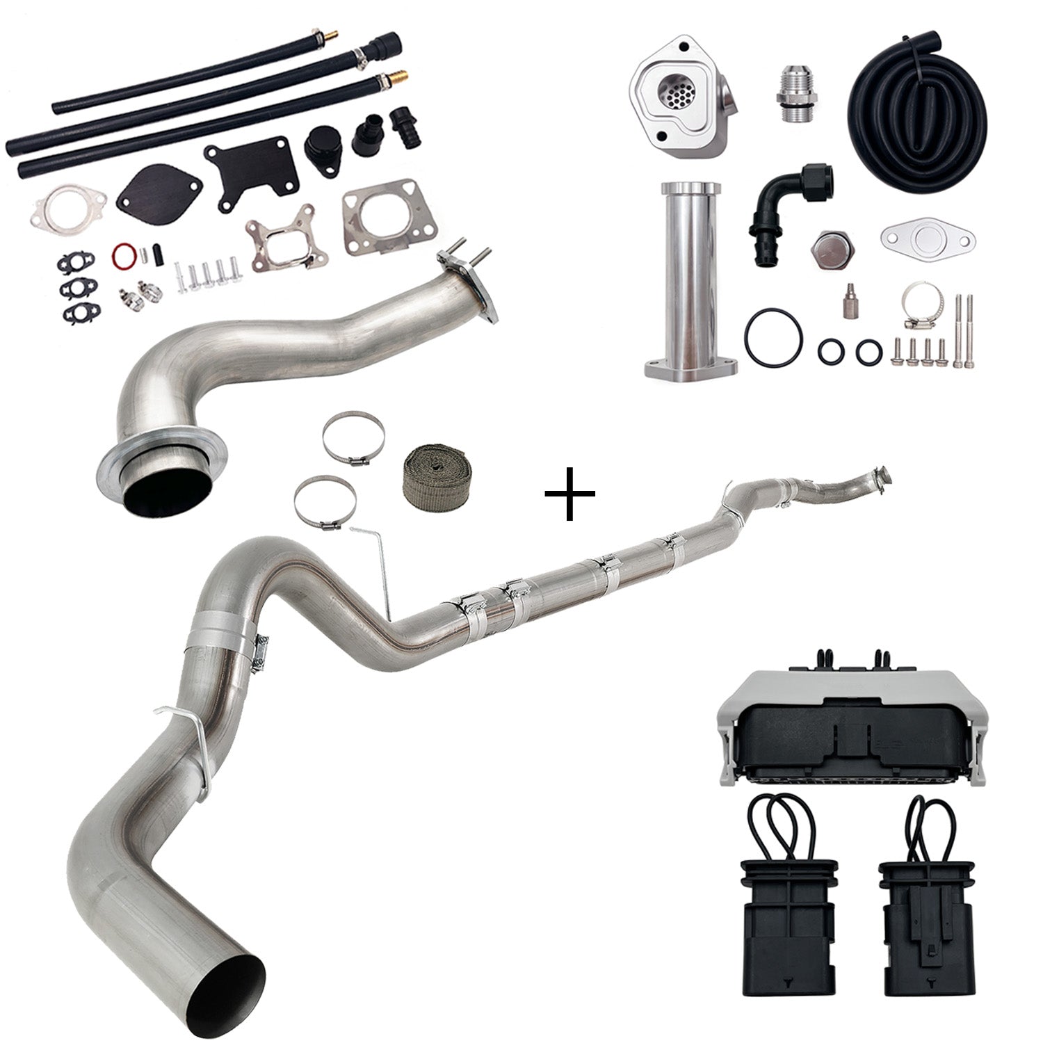 2017-2023 6.6L Duramax L5P DPF/CCV/EGR Delete & Downpipe w/Can Bus kit