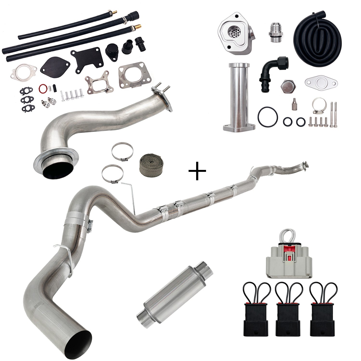 2017-2023 6.6L Duramax L5P DPF/CCV/EGR Delete & Downpipe w/Can Bus kit