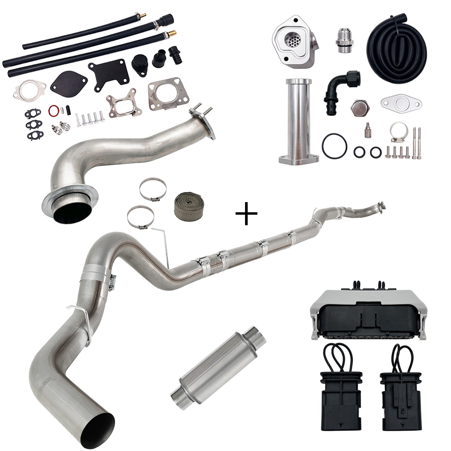 2017-2023 6.6L Duramax L5P DPF/CCV/EGR Delete & Downpipe w/Can Bus kit