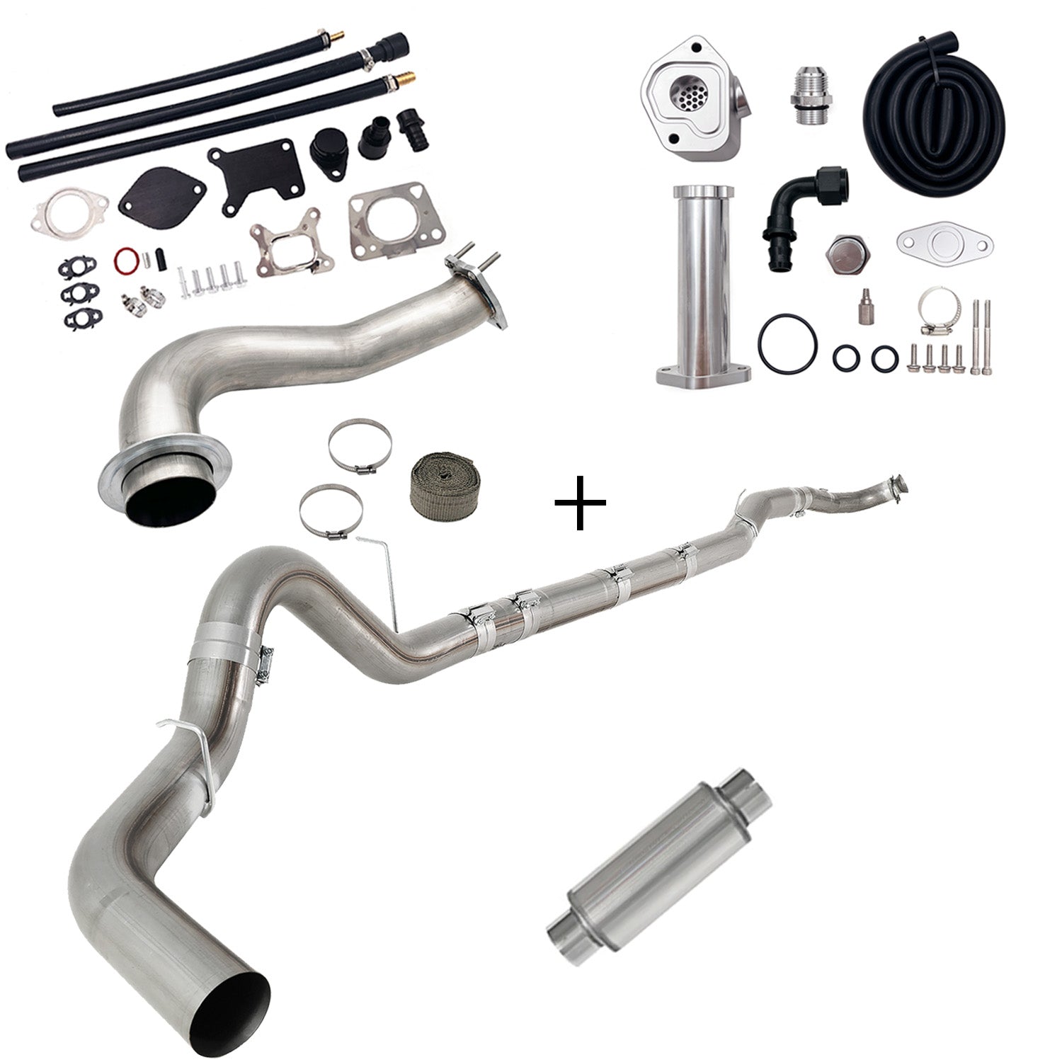 2017-2023 6.6L Duramax L5P DPF/CCV/EGR Delete & Downpipe w/Can Bus kit