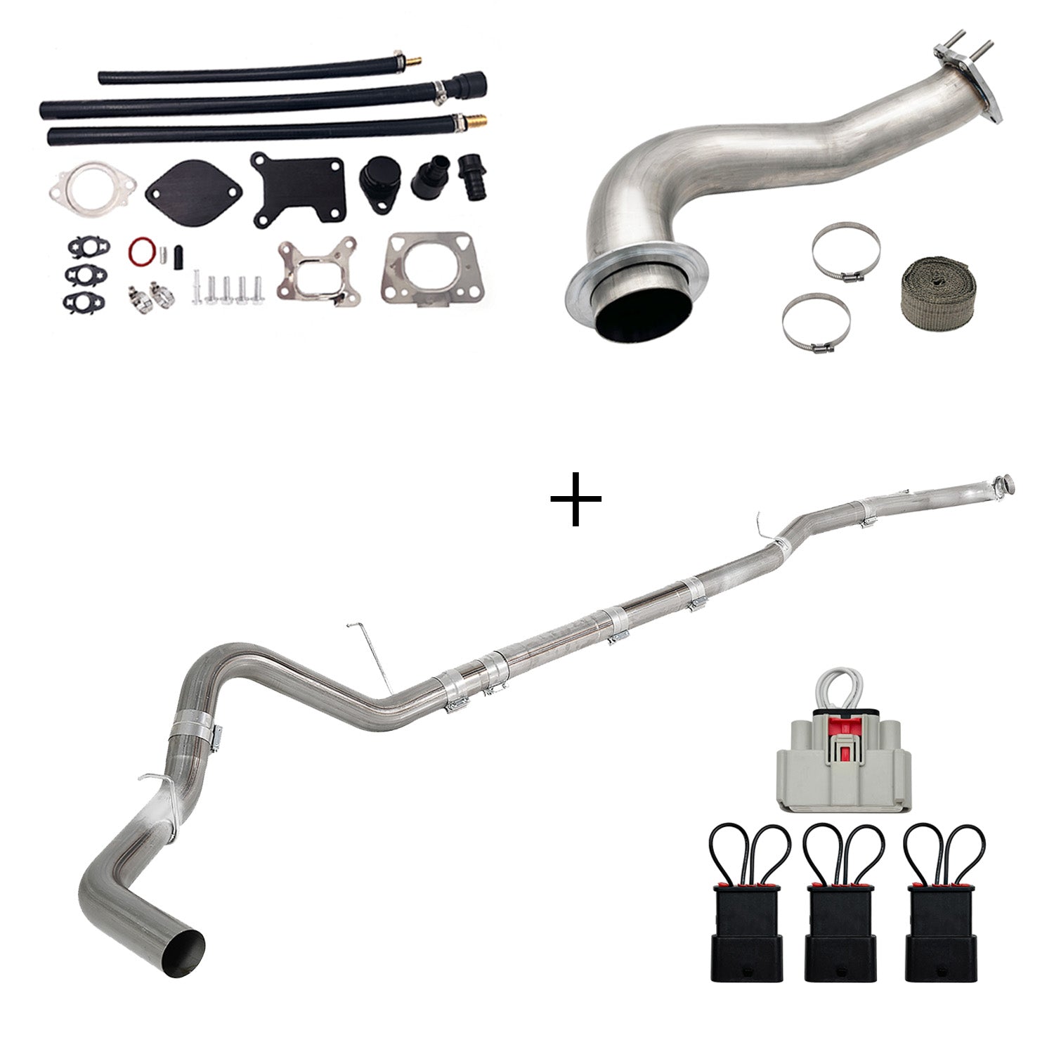 2017-2023 6.6L Duramax L5P DPF/CCV/EGR Delete & Downpipe w/Can Bus kit