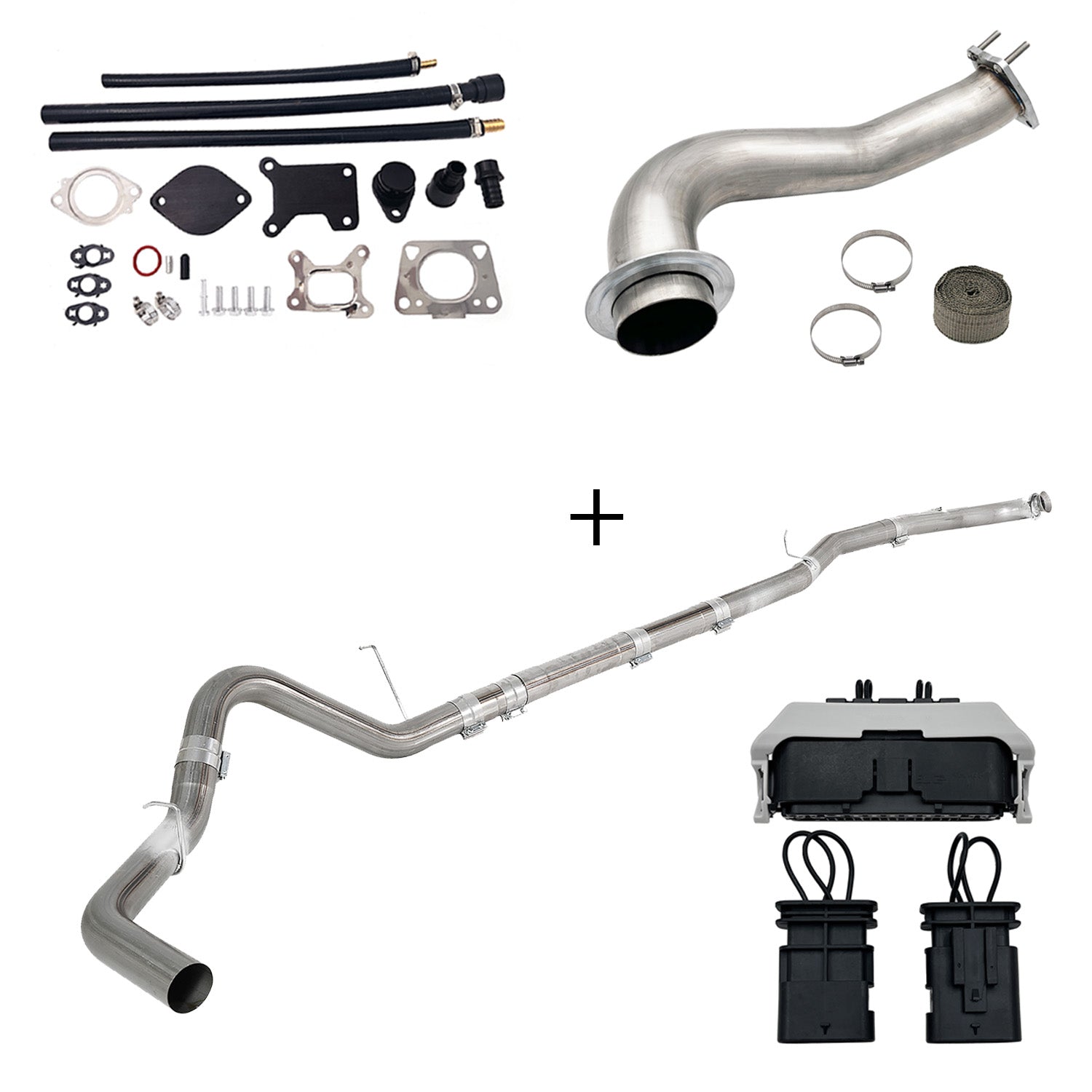 2017-2023 6.6L Duramax L5P DPF/CCV/EGR Delete & Downpipe w/Can Bus kit
