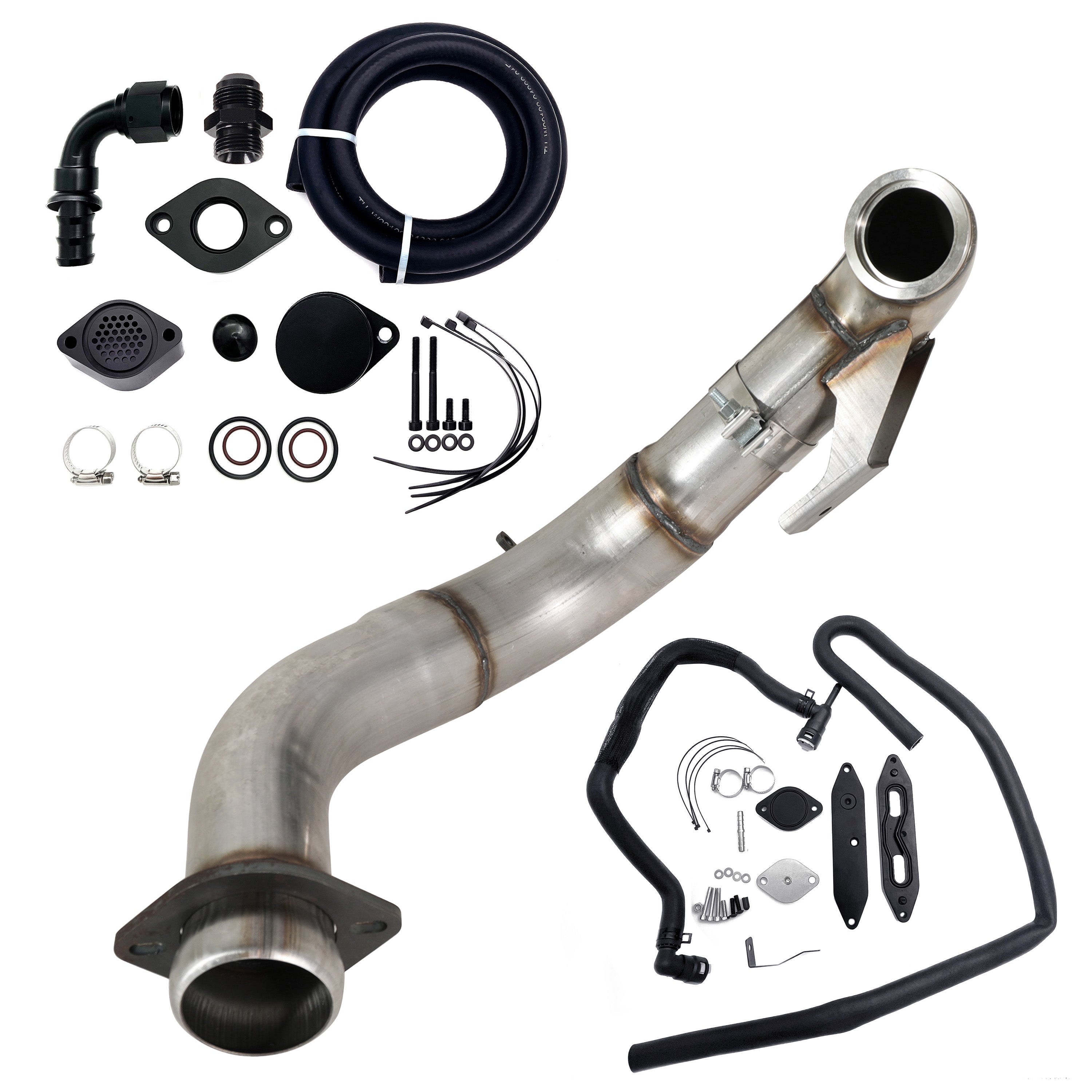 2015-2019 6.7L Ford Powerstroke 4" Turbo Downpipe w/EGR delete kit