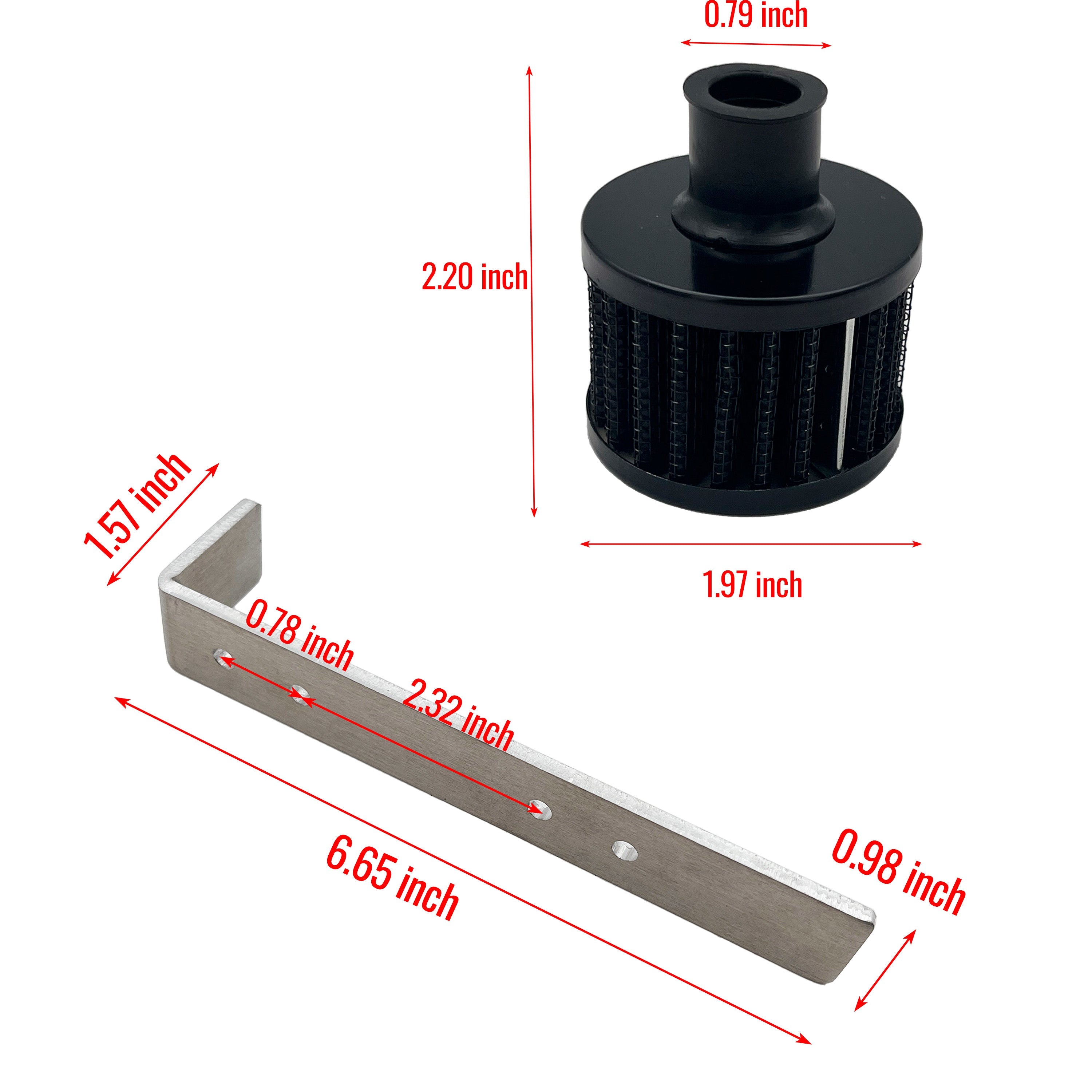 Oil Catch Reservoir Breather Can Tank with Filter Cylinder Aluminum Universal