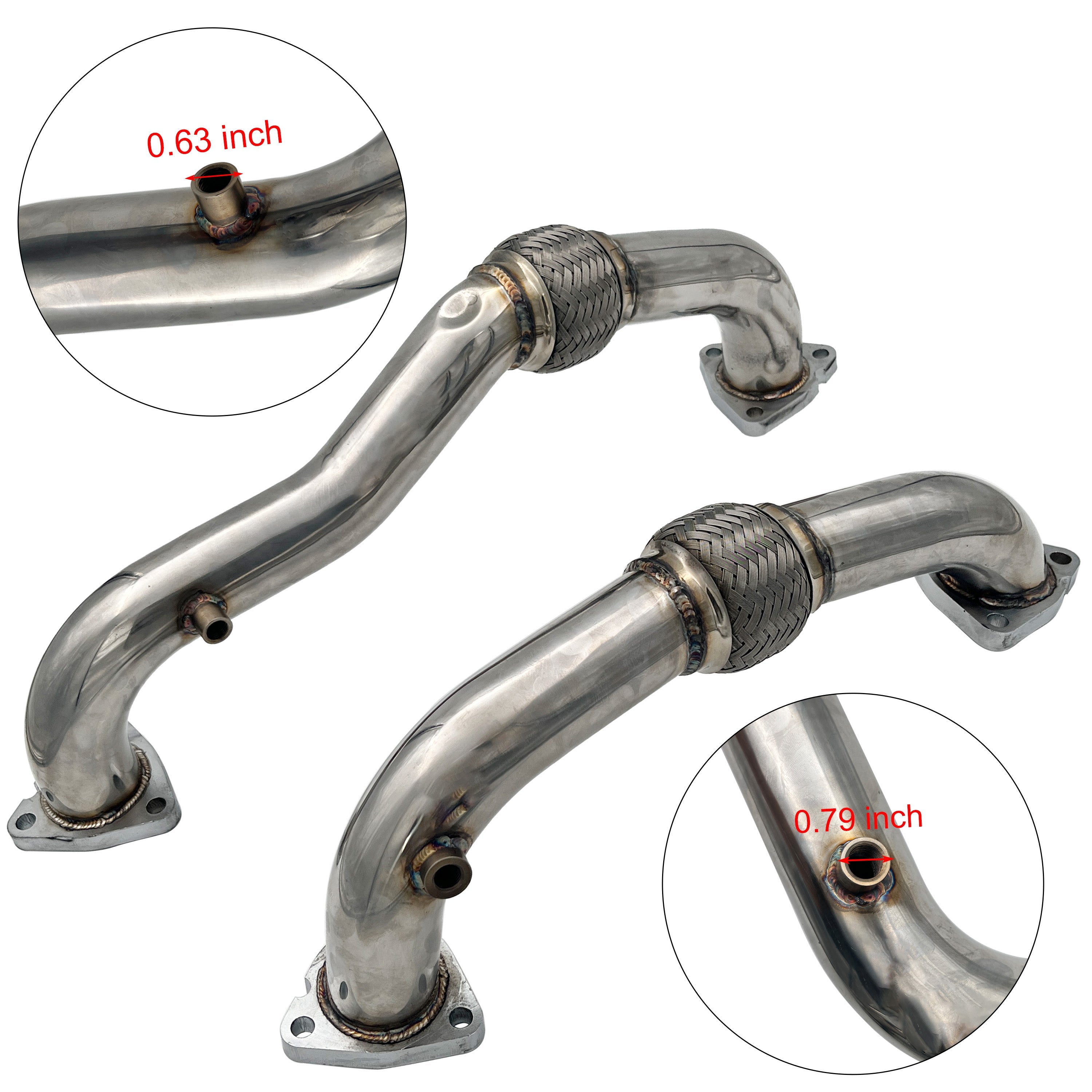 2008-2010 6.4L Ford Powerstork Exhaust Up Pipes & EGR Coolant Filter delete kit