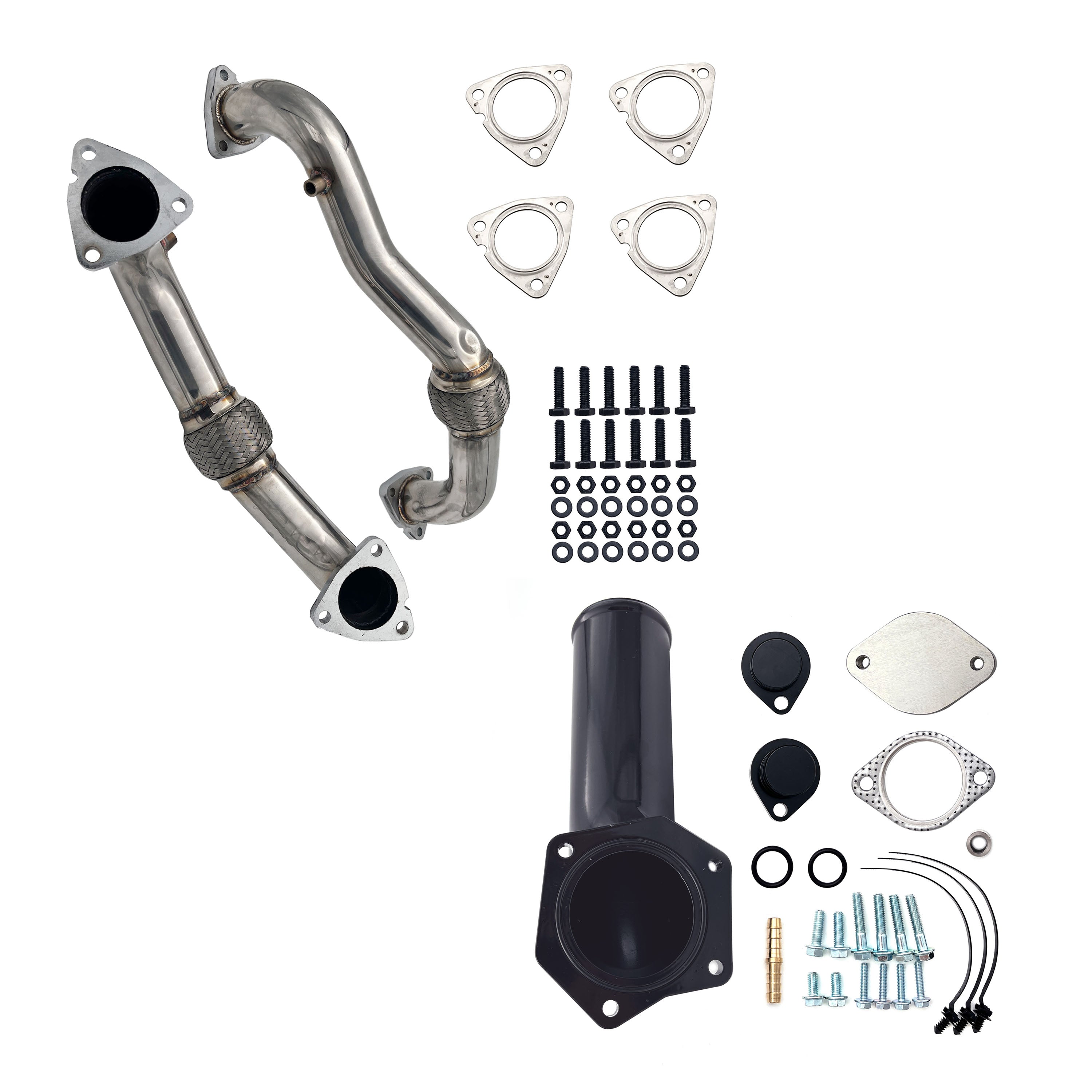 2008-2010 6.4L Powerstork Exhaust Up Pipes & EGR Delete Plates Bypass