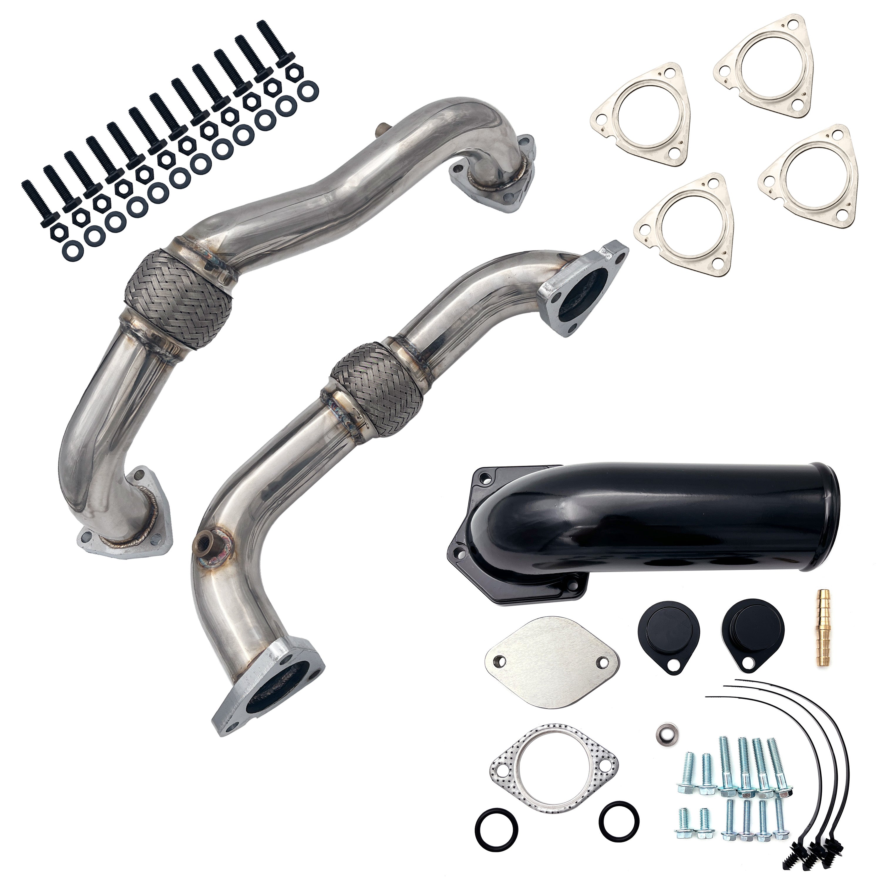 2008-2010 6.4L Ford Powerstork Exhaust Up Pipes & EGR Delete Plates Bypass
