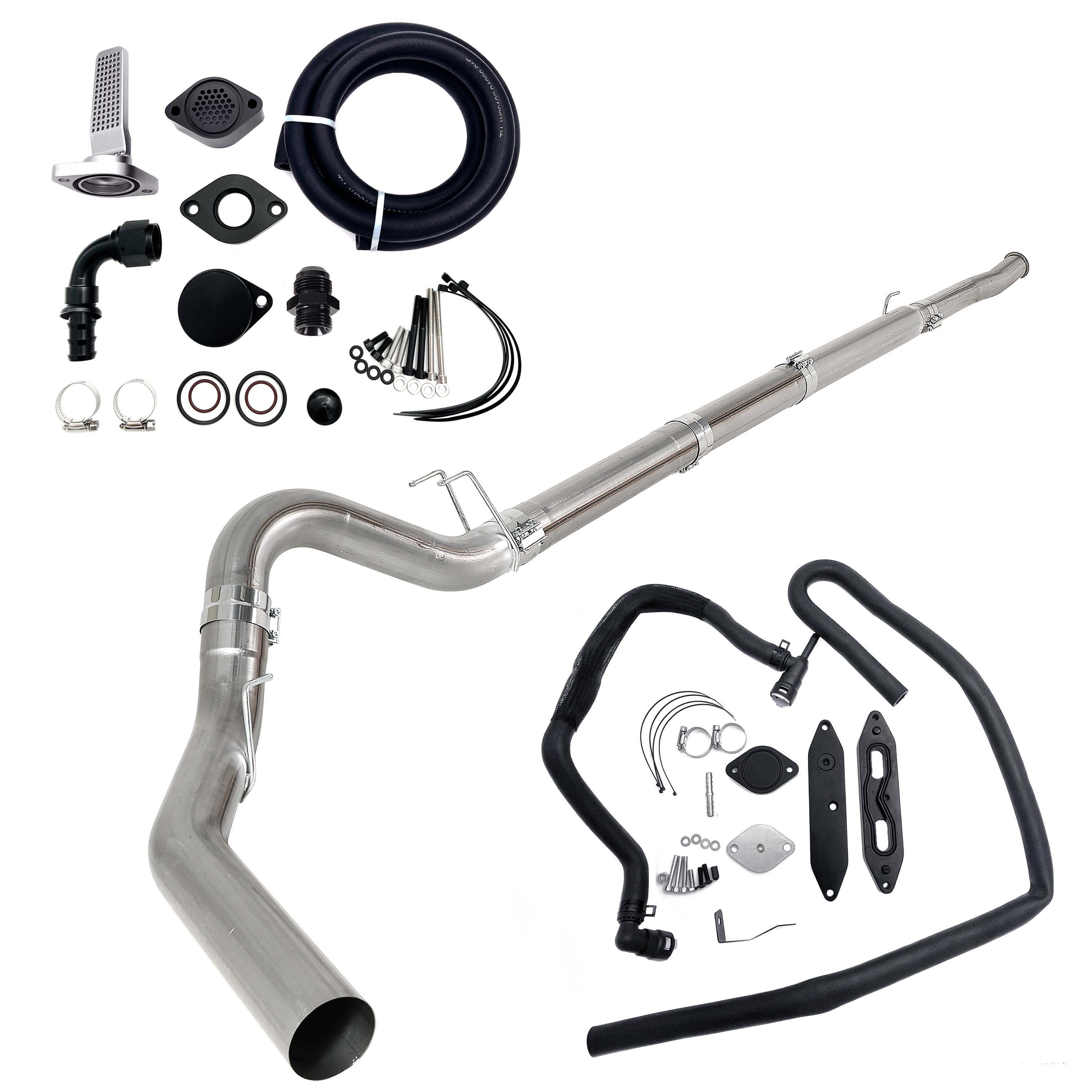 2011-2019 6.7L Powerstroke 5" Dp-Back pipe & CCV Reroute EGR cooler Delete Kit