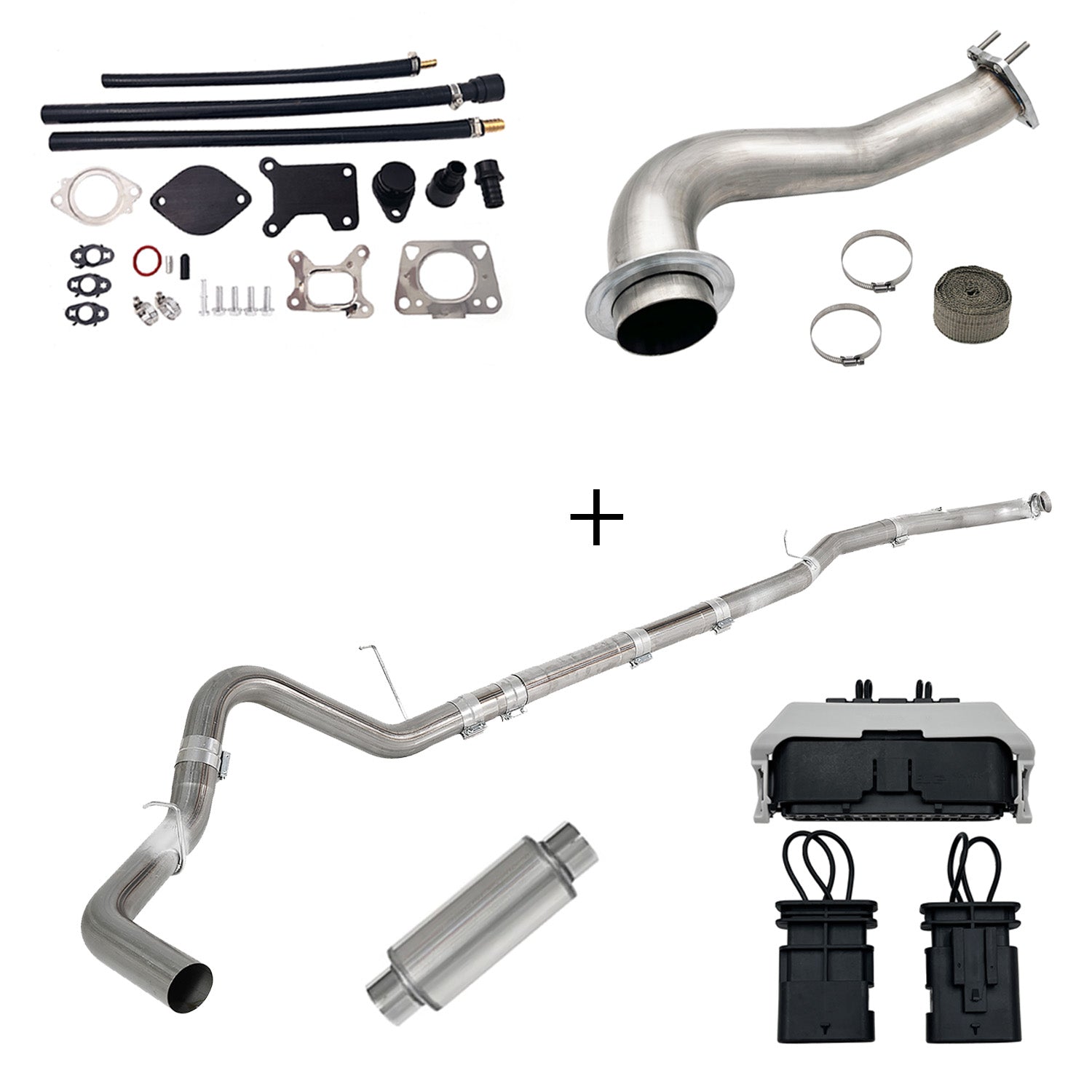2017-2023 6.6L Duramax L5P DPF/CCV/EGR Delete & Downpipe w/Can Bus kit