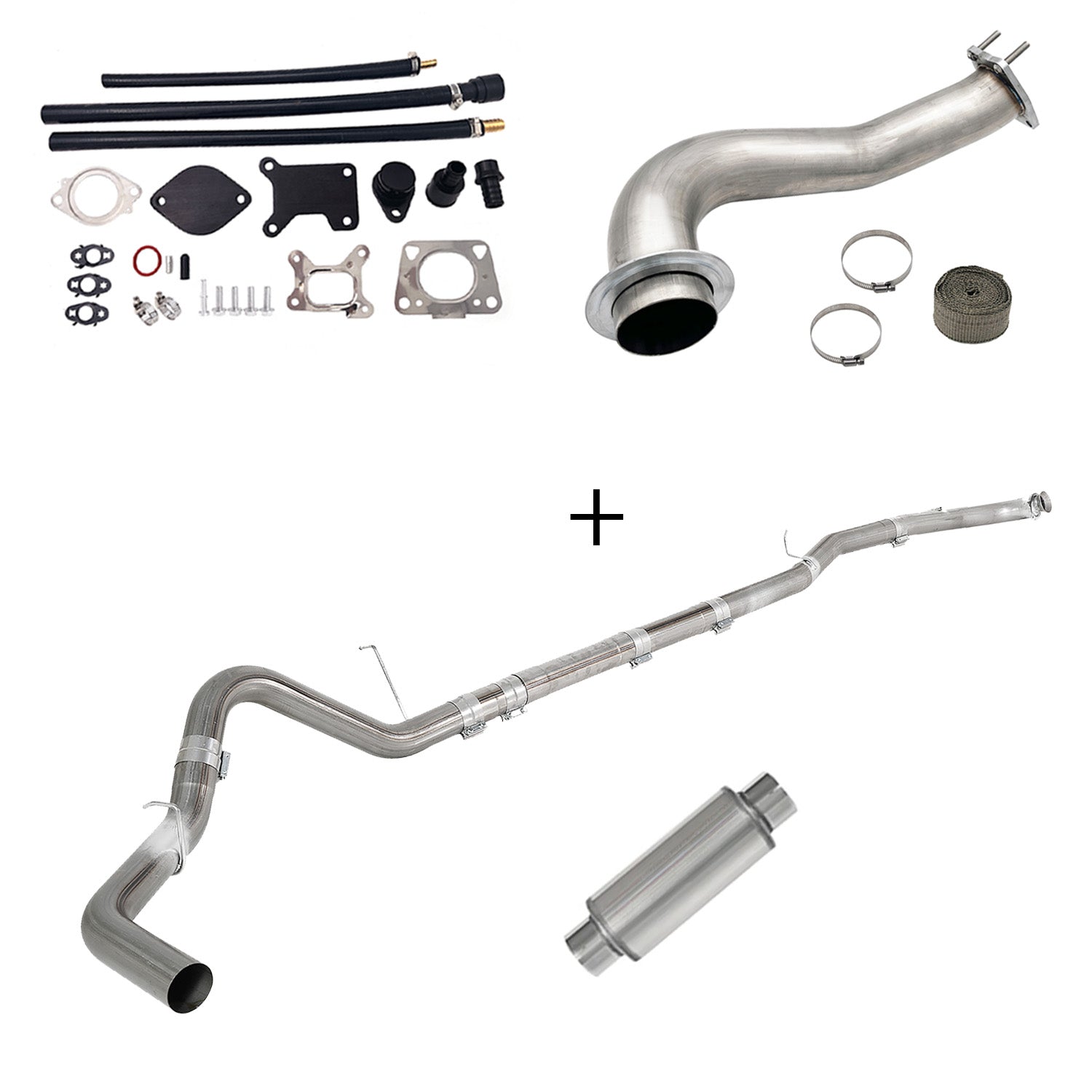 2017-2023 6.6L Duramax L5P DPF/CCV/EGR Delete & Downpipe w/Can Bus kit