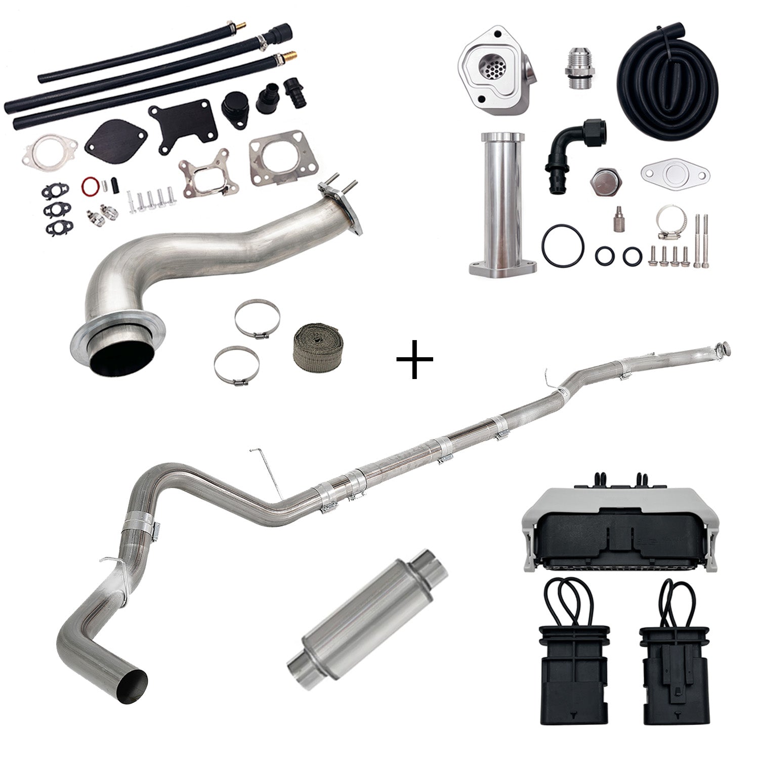 2017-2023 6.6L Duramax L5P DPF/CCV/EGR Delete & Downpipe w/Can Bus kit