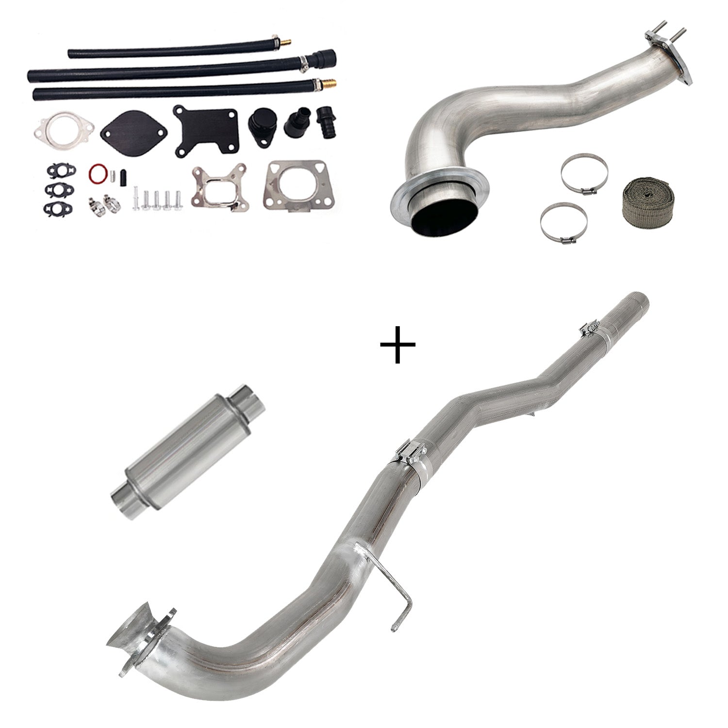 2017-2023 6.6L Duramax L5P DPF/CCV/EGR Delete & Downpipe w/Can Bus kit