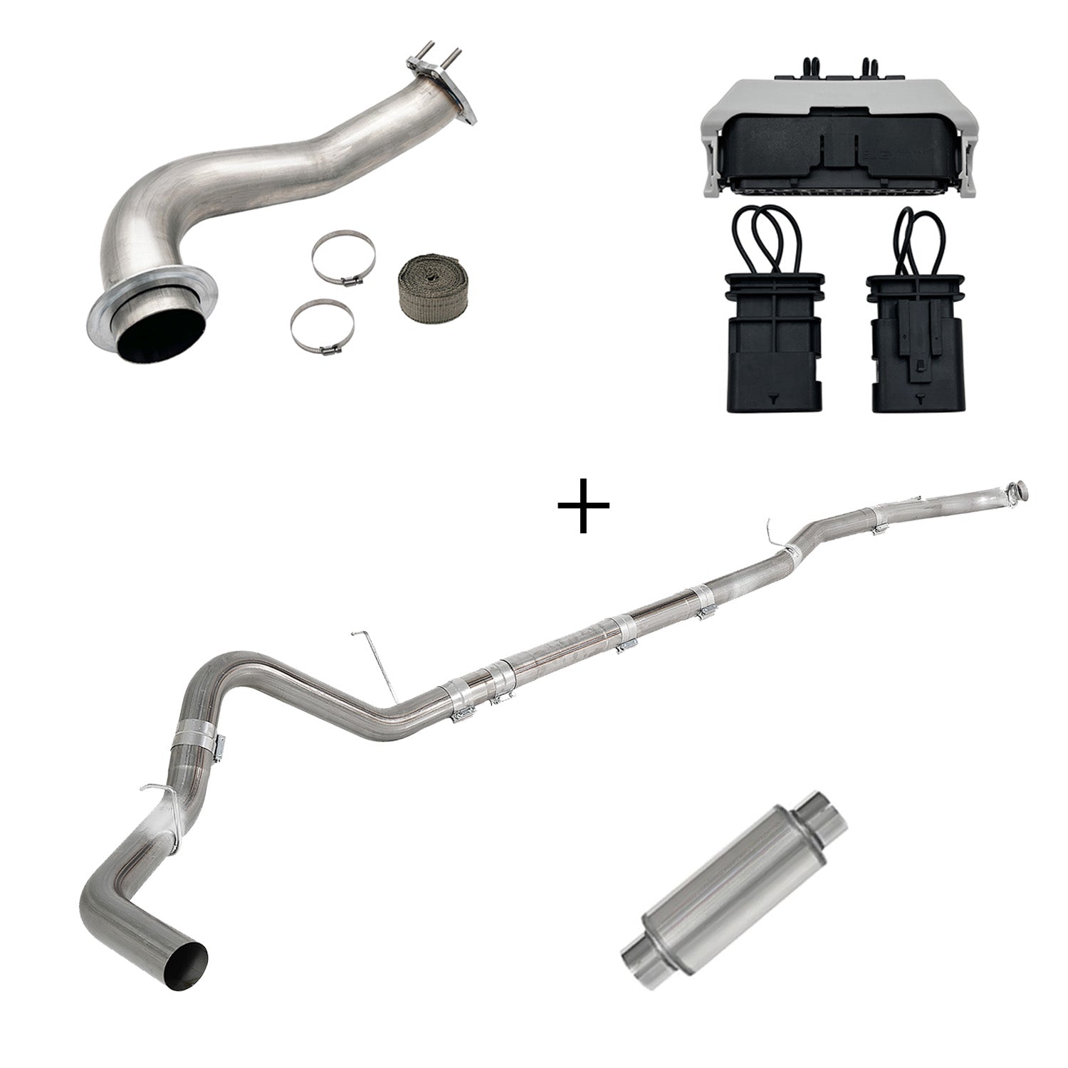 2017-2023 6.6L Duramax L5P DPF/CCV/EGR Delete & Downpipe w/Can Bus kit