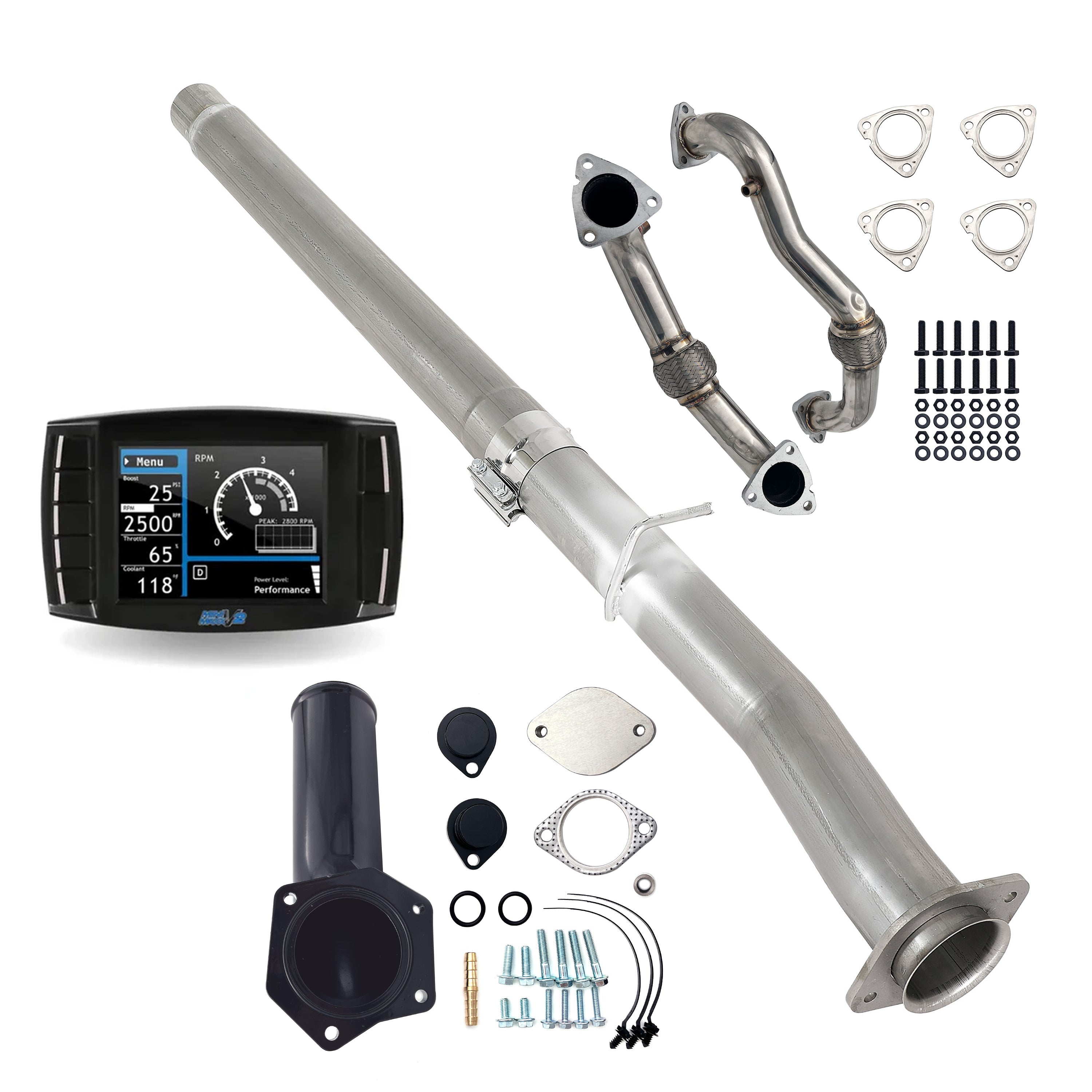 2008-2010 6.4L Powerstroke 4" DPF/DEF/EGR Delete All-in-One Kit