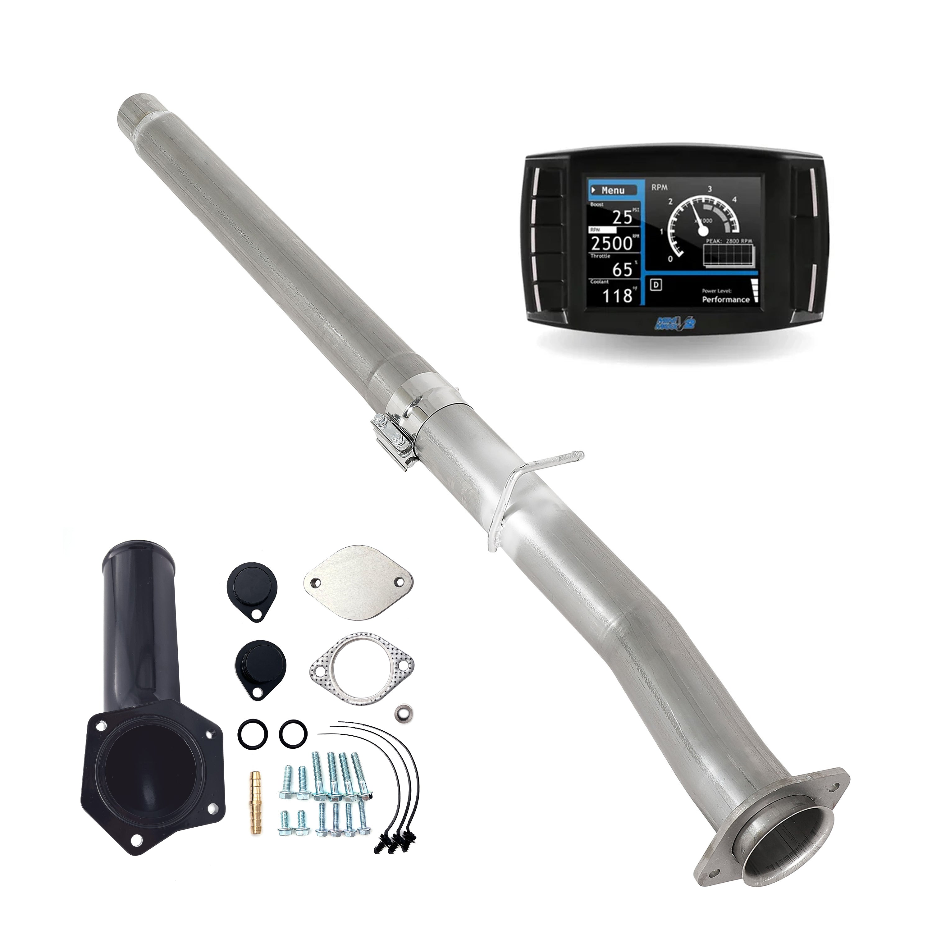 2008-2010 6.4L Powerstroke 4" DPF/DEF/EGR Delete All-in-One Kit