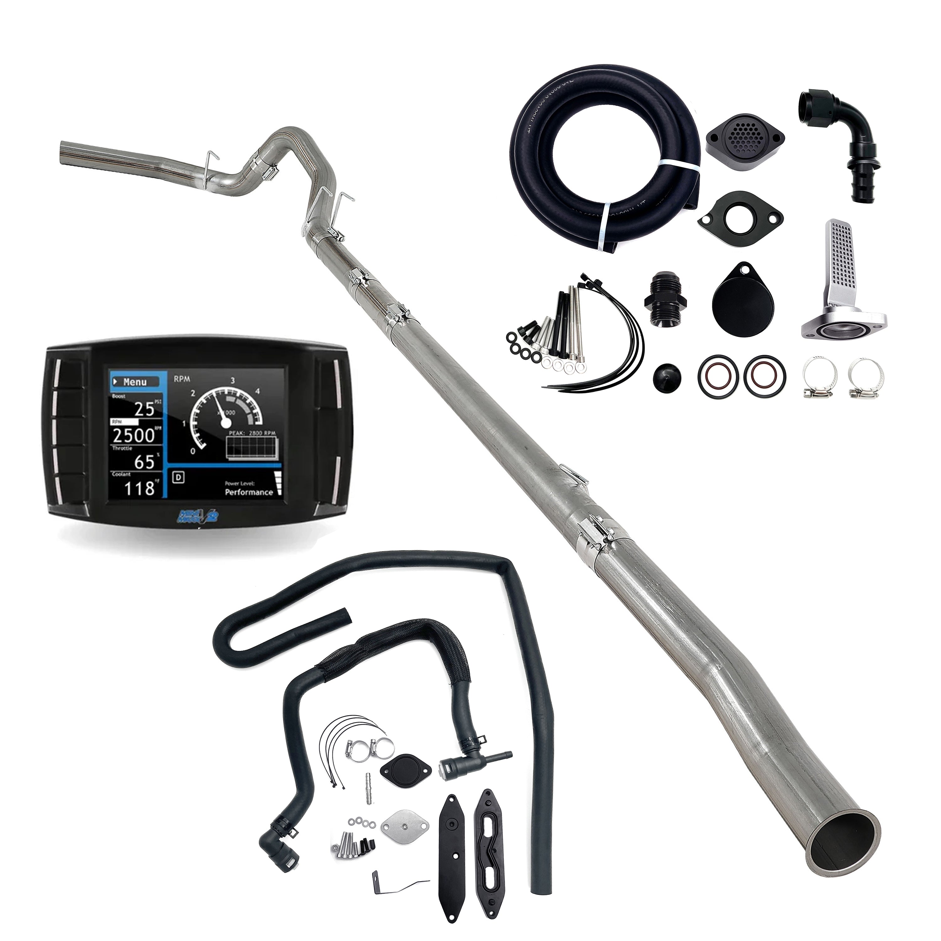 2011-2019 6.7L Ford Powerstroke 4" DPF/DEF/EGR/CCV Delete All-in-One Kit